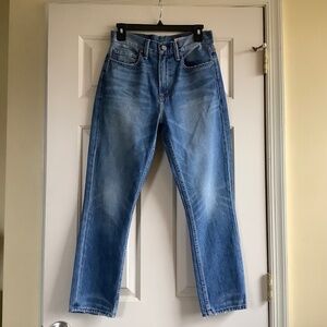 NOEND Distressed Slim Straight Crop Denim Jeans Medium Wash SZ 27